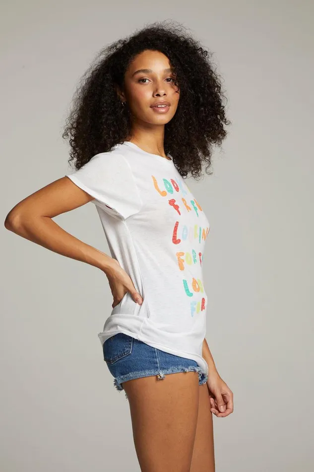 Womens Tops Chaser Brand Looking For Fun Tee