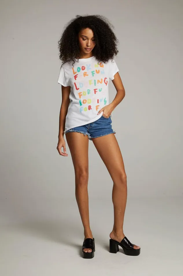 Womens Tops Chaser Brand Looking For Fun Tee