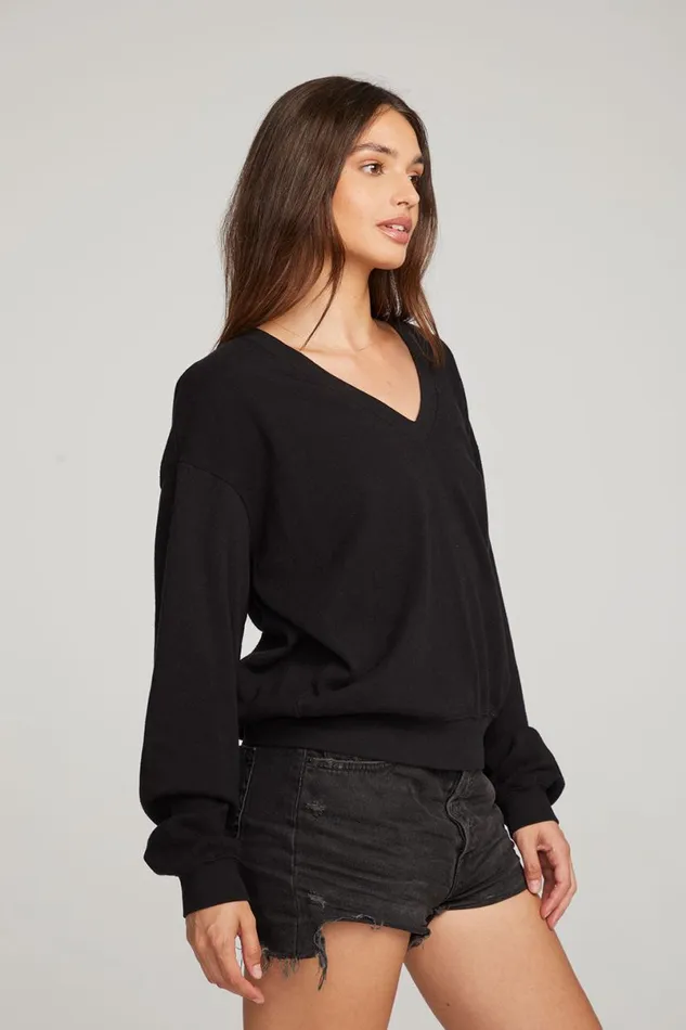 Womens Tops Chaser Brand Poppy Black Pullover