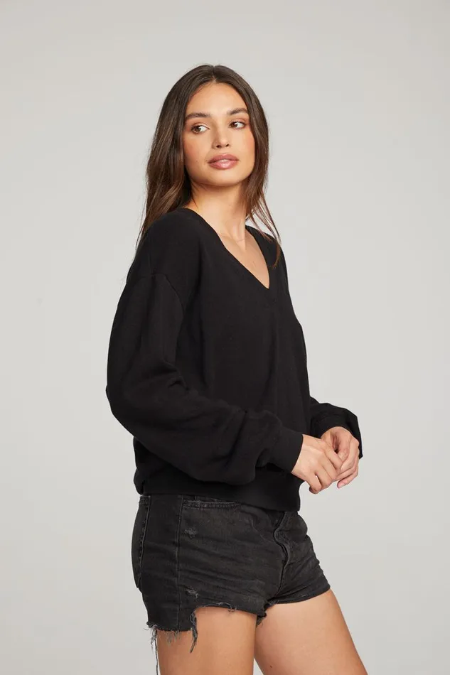 Womens Tops Chaser Brand Poppy Black Pullover