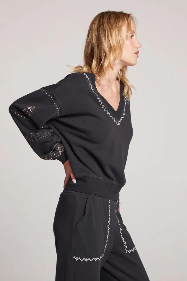 Womens Tops Chaser Brand Poppy Licorice Pullover