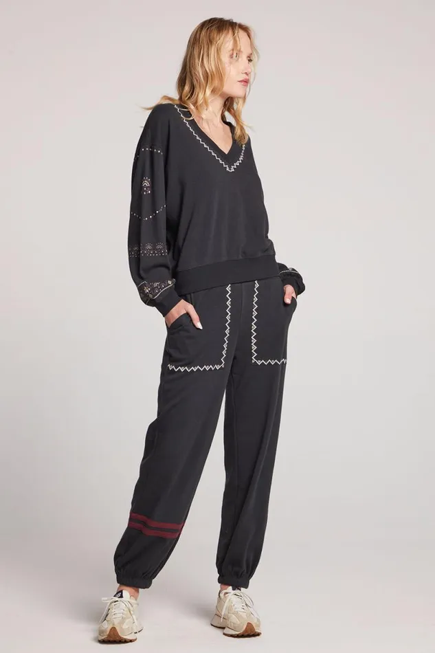 Womens Tops Chaser Brand Poppy Licorice Pullover