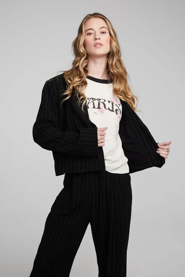 Womens Tops Chaser Brand Santana Beverly Pinstripe Blazer