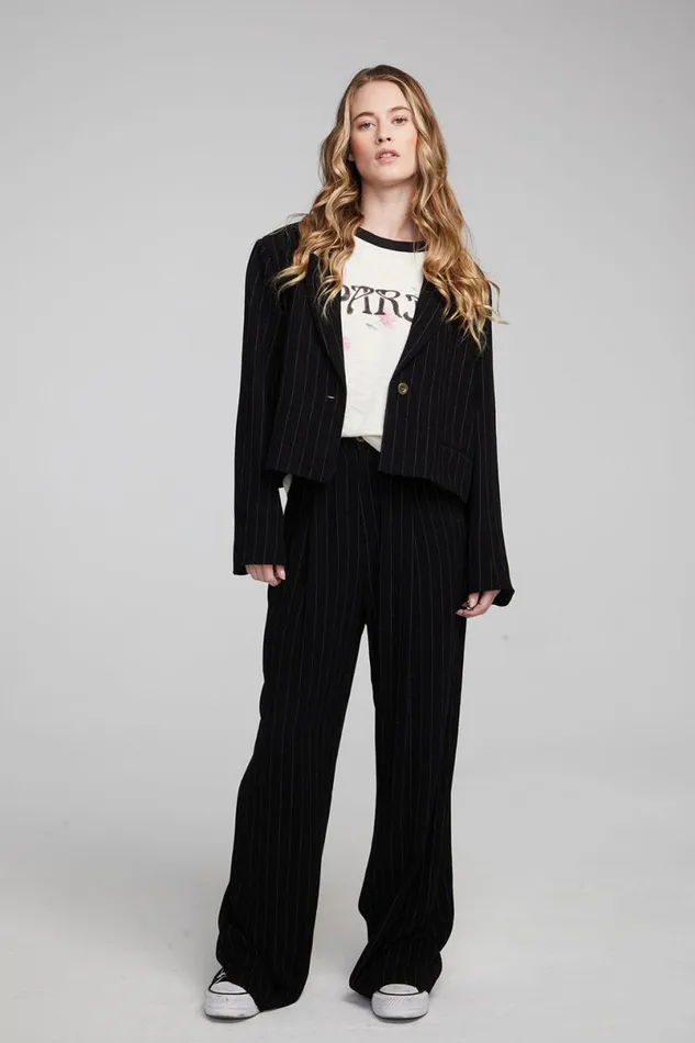 Womens Tops Chaser Brand Santana Beverly Pinstripe Blazer