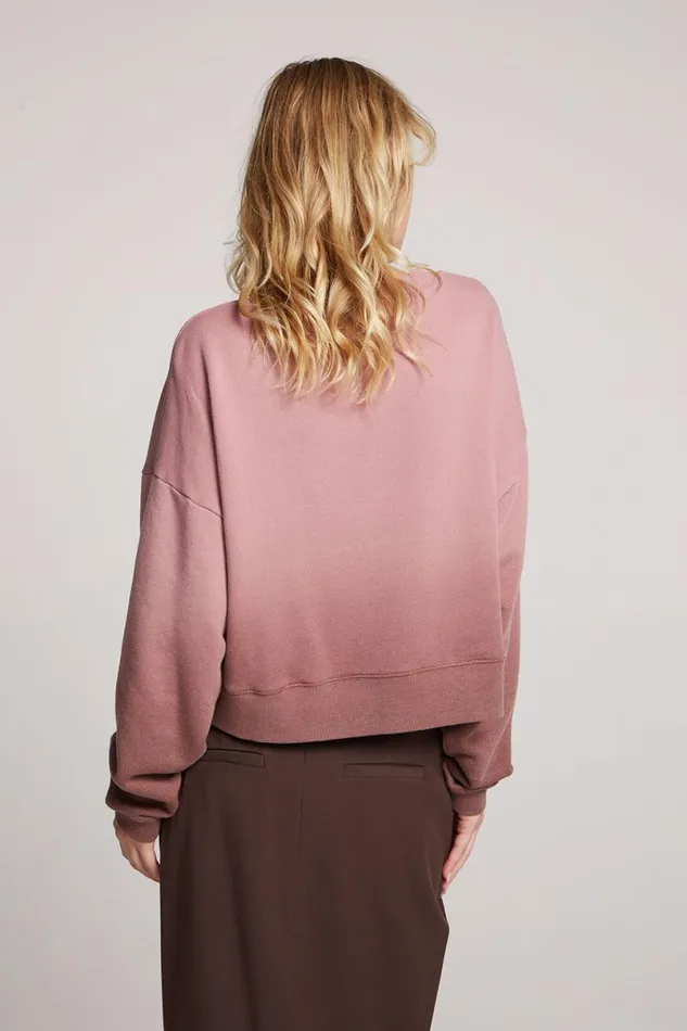 Womens Tops Chaser Brand Scarlet Mauve RoseCoco Brown Dip Dye Pullover