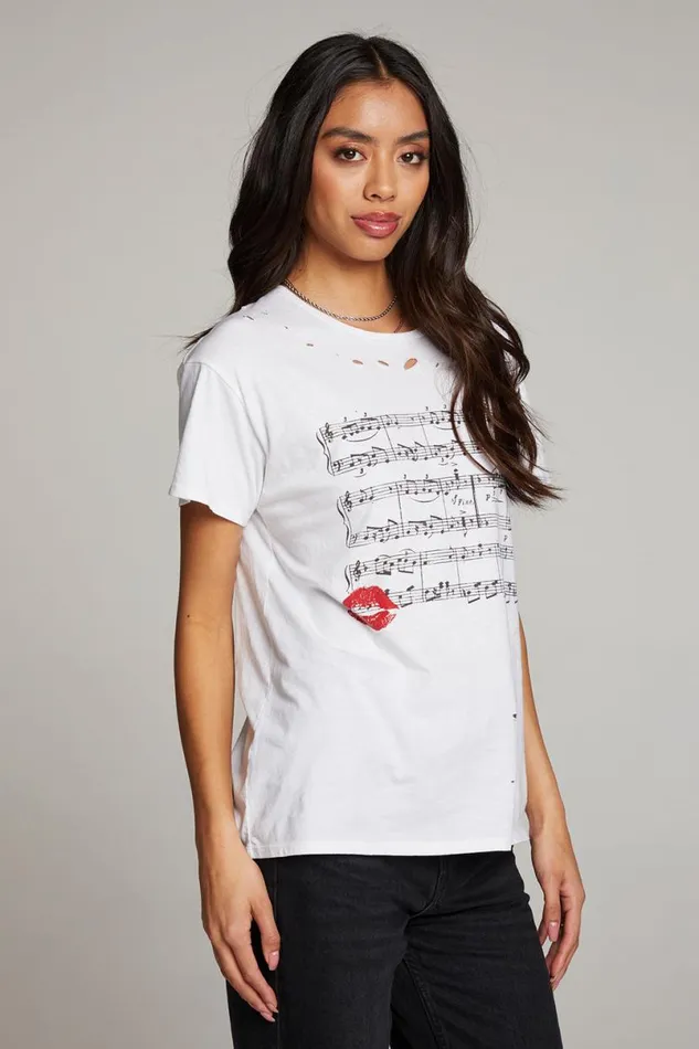 Womens Tops Chaser Brand Sheet Music Tee