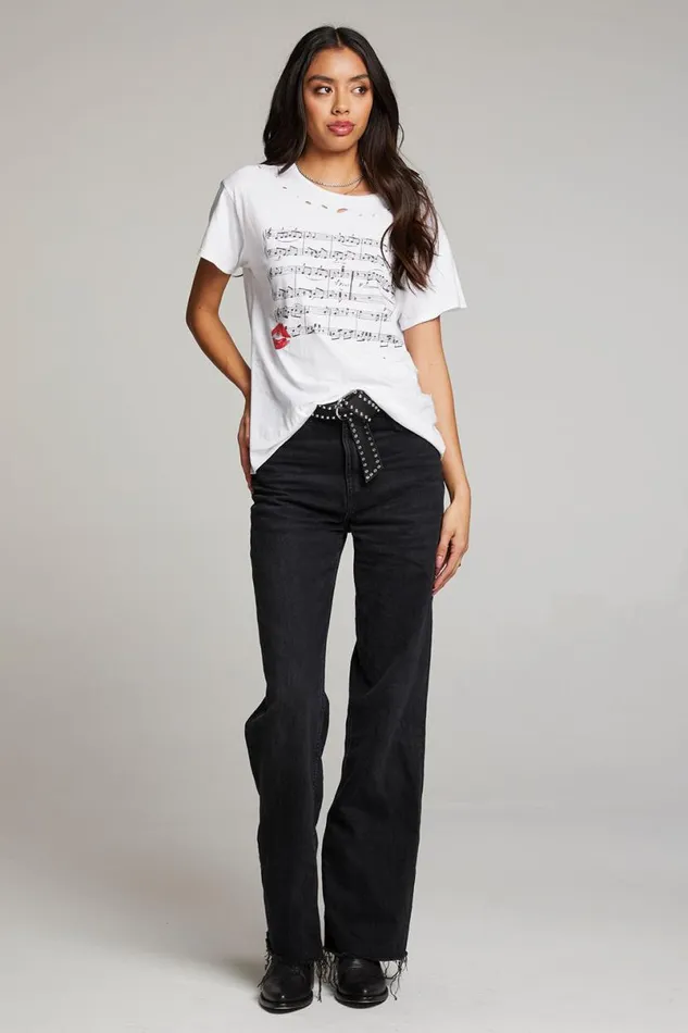 Womens Tops Chaser Brand Sheet Music Tee
