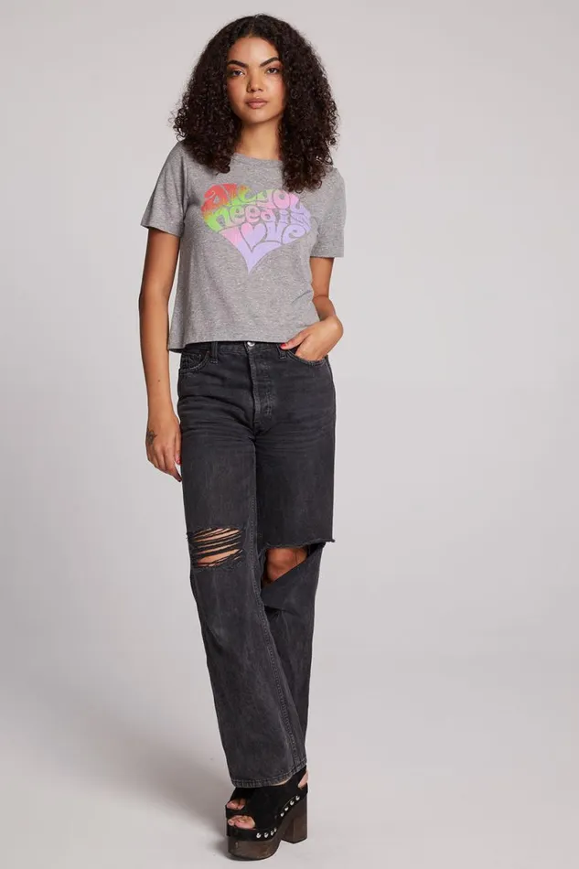 Womens Tops Chaser Brand The Beatles All You Need Is Love Tee
