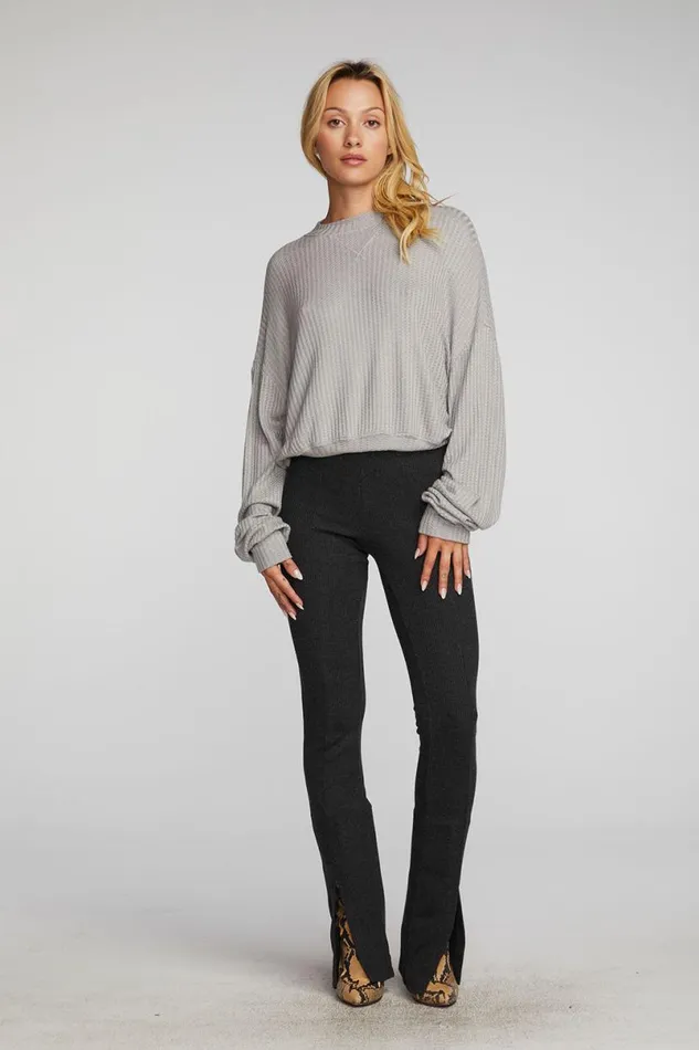 Womens Tops Chaser Brand Thermal Waffle Long Sleeve Pullover