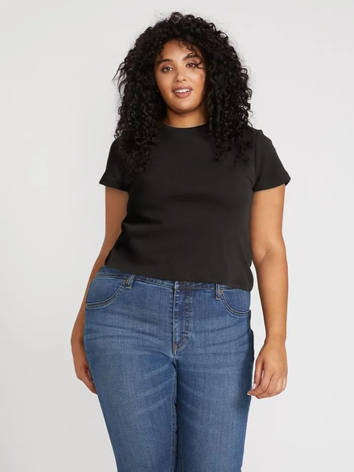 Womens Tops Volcom One Of Each Baby Tee Plus Size 8211 Black