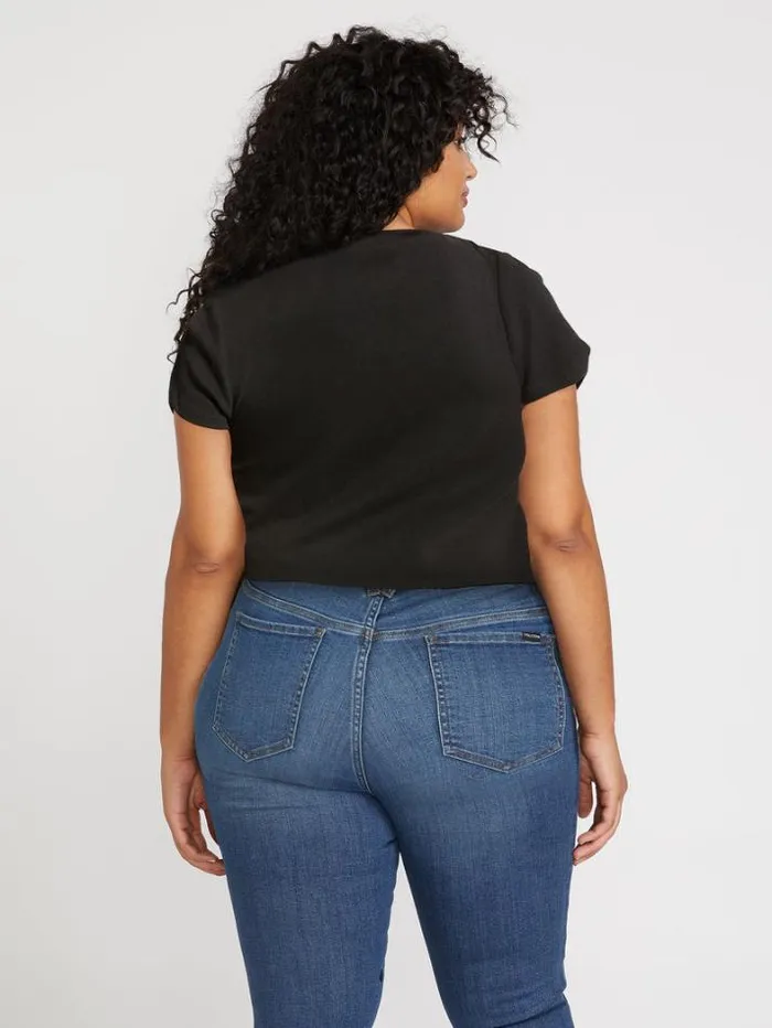 Womens Tops Volcom One Of Each Baby Tee Plus Size 8211 Black