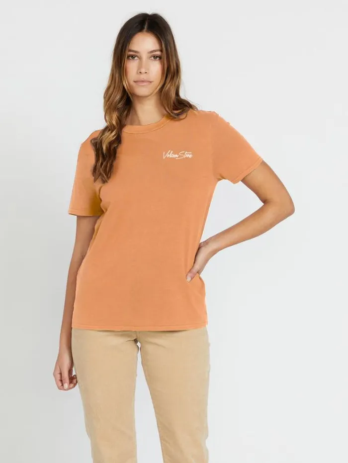 Womens Tops Volcom Stone Step Tee 8211 Wild Ginger