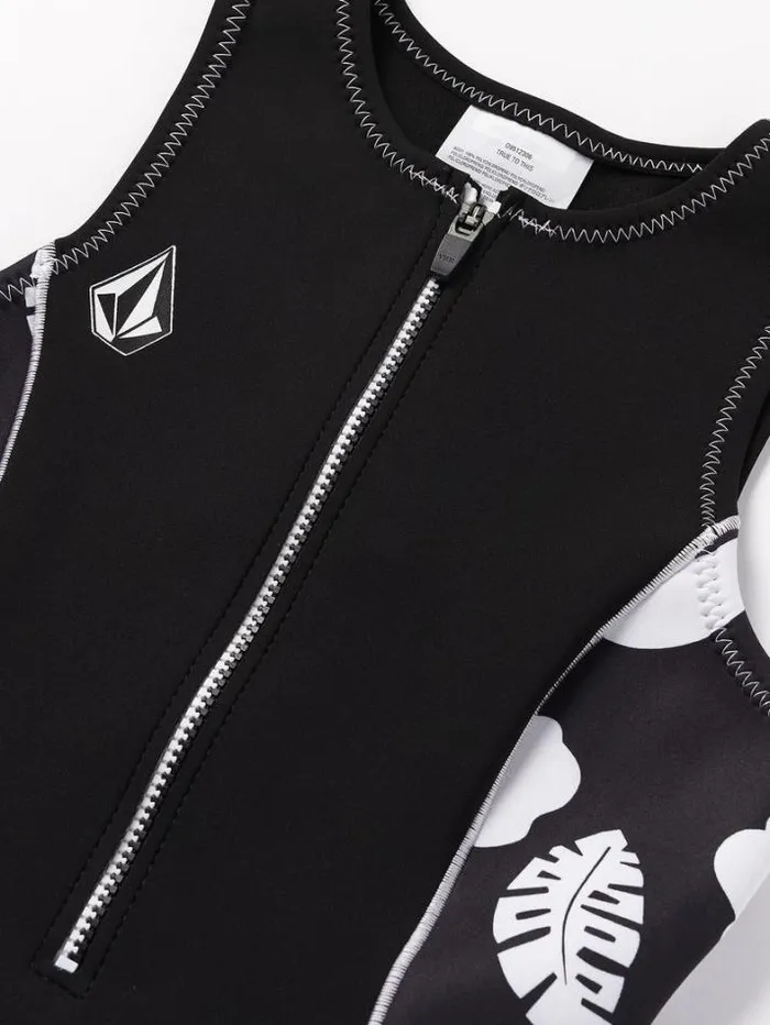 Womens Wetsuits Volcom Modulator 1mm Front Zip Short John Wetsuit 8211 Black