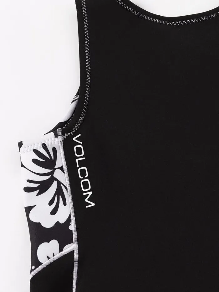 Womens Wetsuits Volcom Modulator 1mm Front Zip Short John Wetsuit 8211 Black