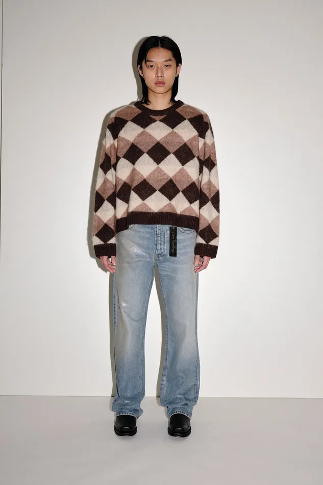 Wonhundred Bently Harlekin 8211 Brown check Men Knitwear
