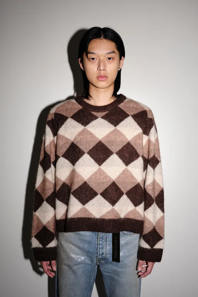Wonhundred Bently Harlekin 8211 Brown check Men Knitwear