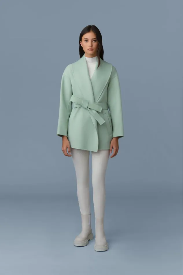 Wool Coats Women Mackage TYRA DoubleFace Wool Robe Jacket Cream Wool Coats Women Mackage TYRA DoubleFace Wool Robe Jacket Cream
