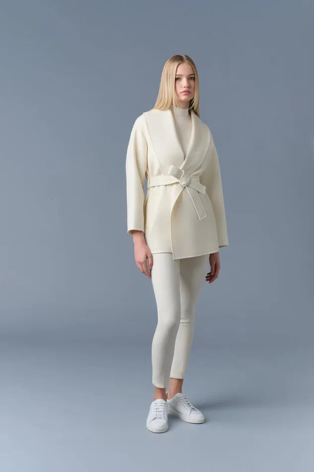 Wool Coats Women Mackage TYRA DoubleFace Wool Robe Jacket Cream Wool Coats Women Mackage TYRA DoubleFace Wool Robe Jacket Cream