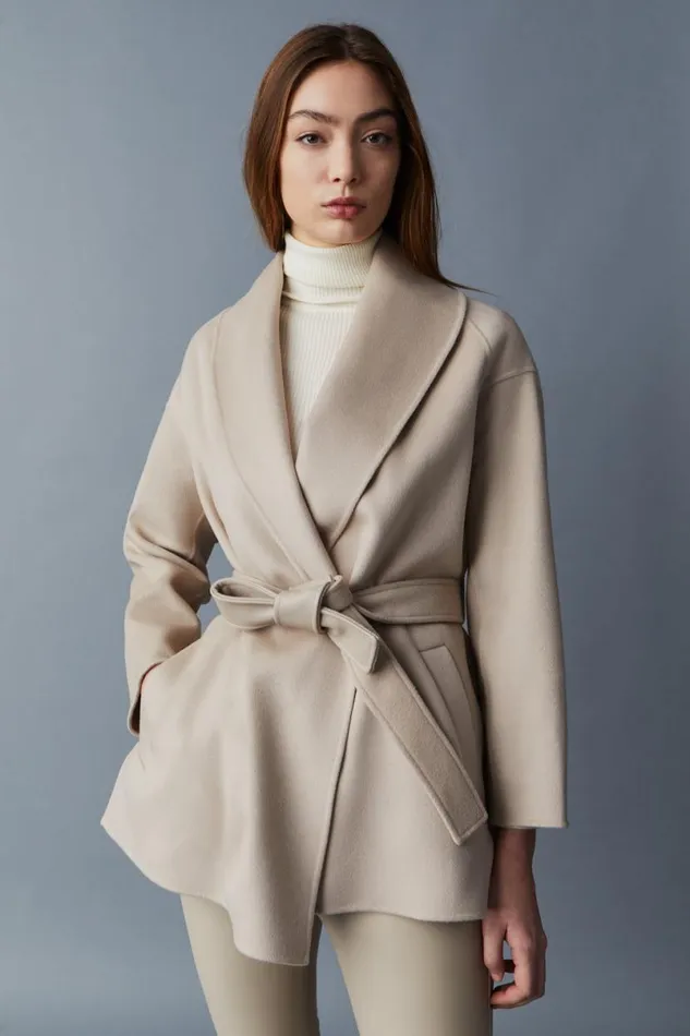 Wool Coats Women Mackage TYRA DoubleFace Wool Robe Jacket Cream Wool Coats Women Mackage TYRA DoubleFace Wool Robe Jacket Cream