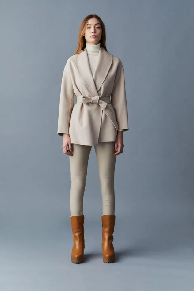 Wool Coats Women Mackage TYRA DoubleFace Wool Robe Jacket Cream Wool Coats Women Mackage TYRA DoubleFace Wool Robe Jacket Cream
