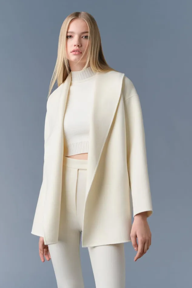 Wool Coats Women Mackage TYRA DoubleFace Wool Robe Jacket Cream Wool Coats Women Mackage TYRA DoubleFace Wool Robe Jacket Cream