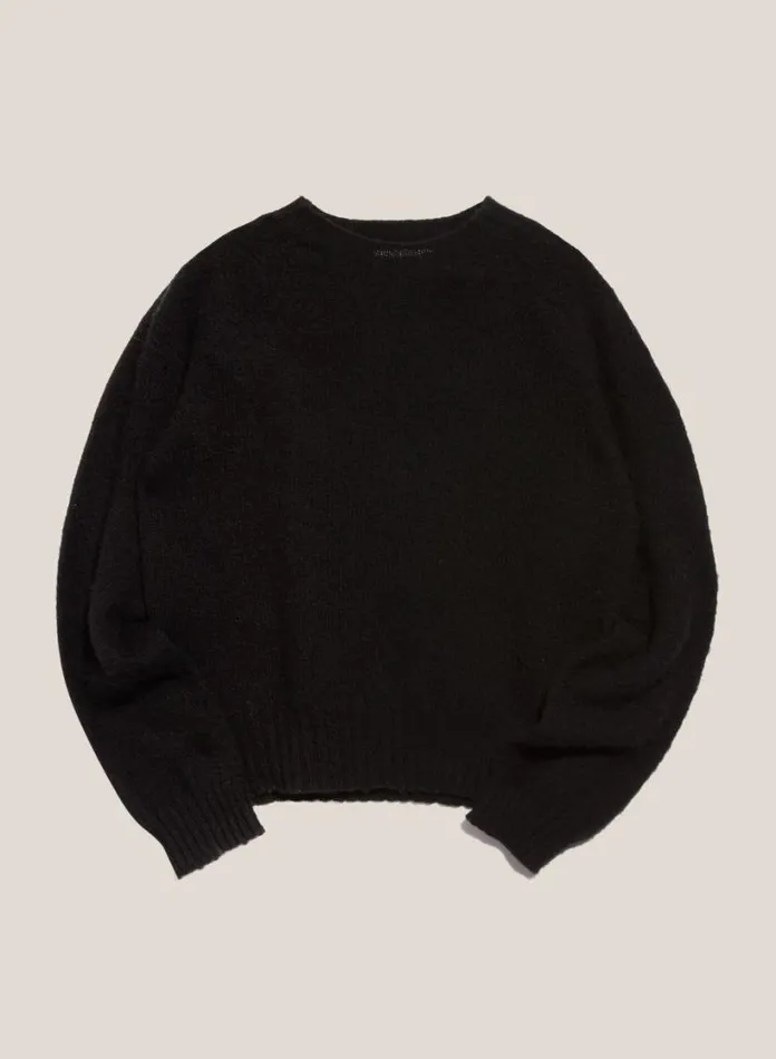 YMC Earth Jets Crew Neck Knit Black Womens Earth