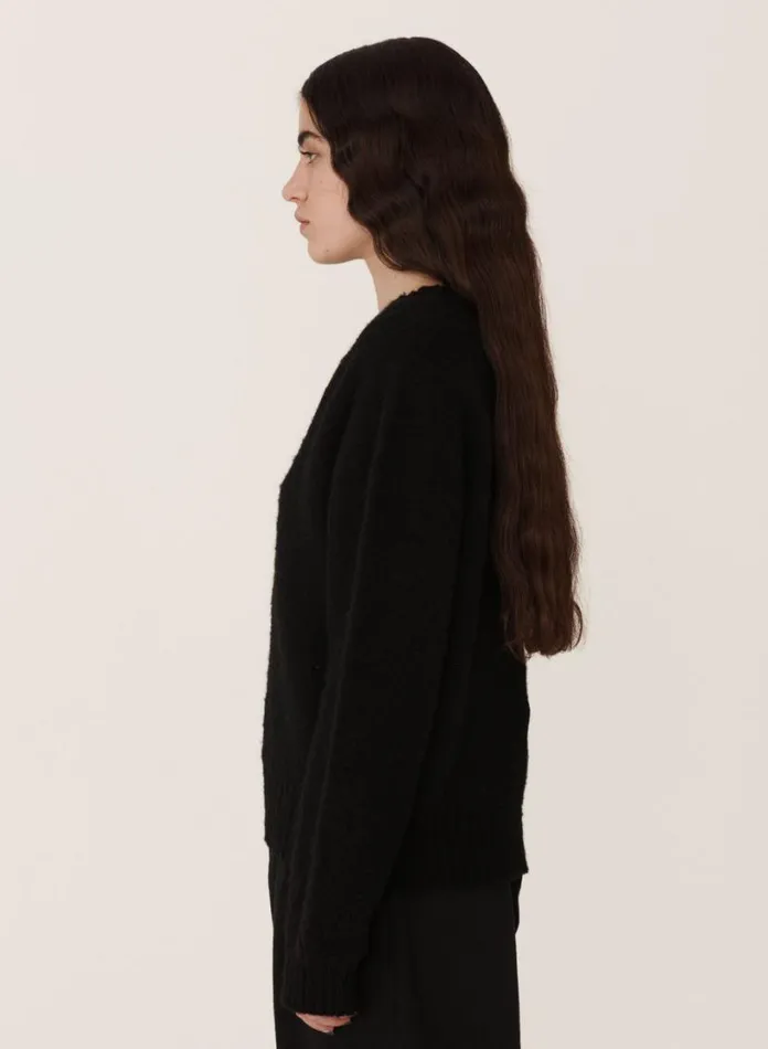 YMC Earth Jets Crew Neck Knit Black Womens Earth