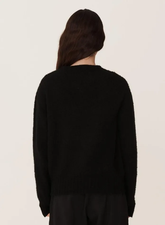 YMC Earth Jets Crew Neck Knit Black Womens Earth