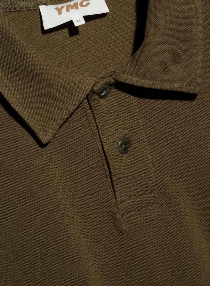 YMC Earth Polo TShirt Olive Mens Earth