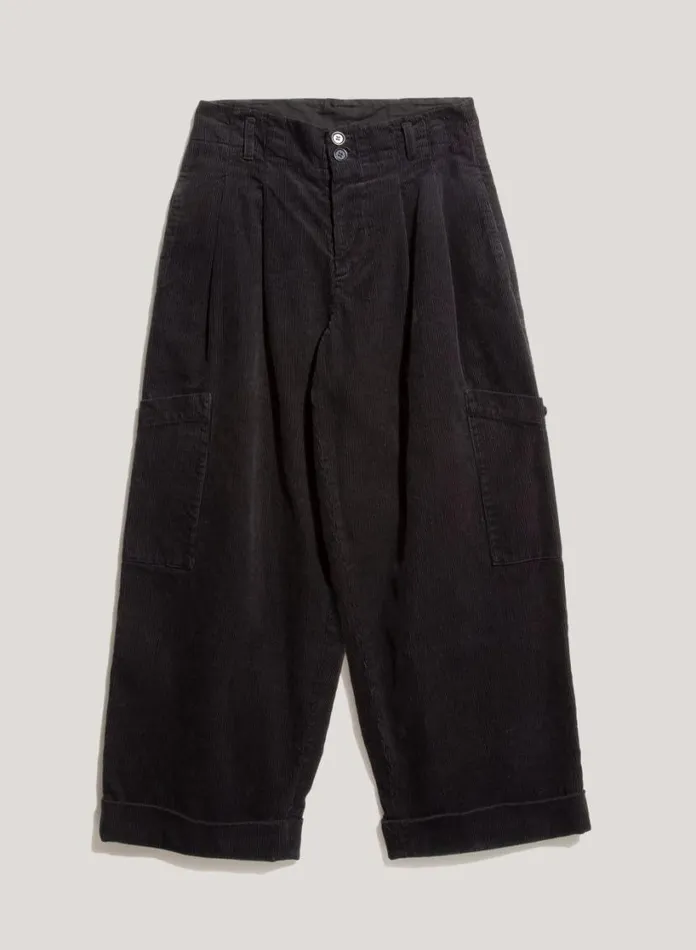 YMC Grease Corduroy Trousers Black Womens Trousers