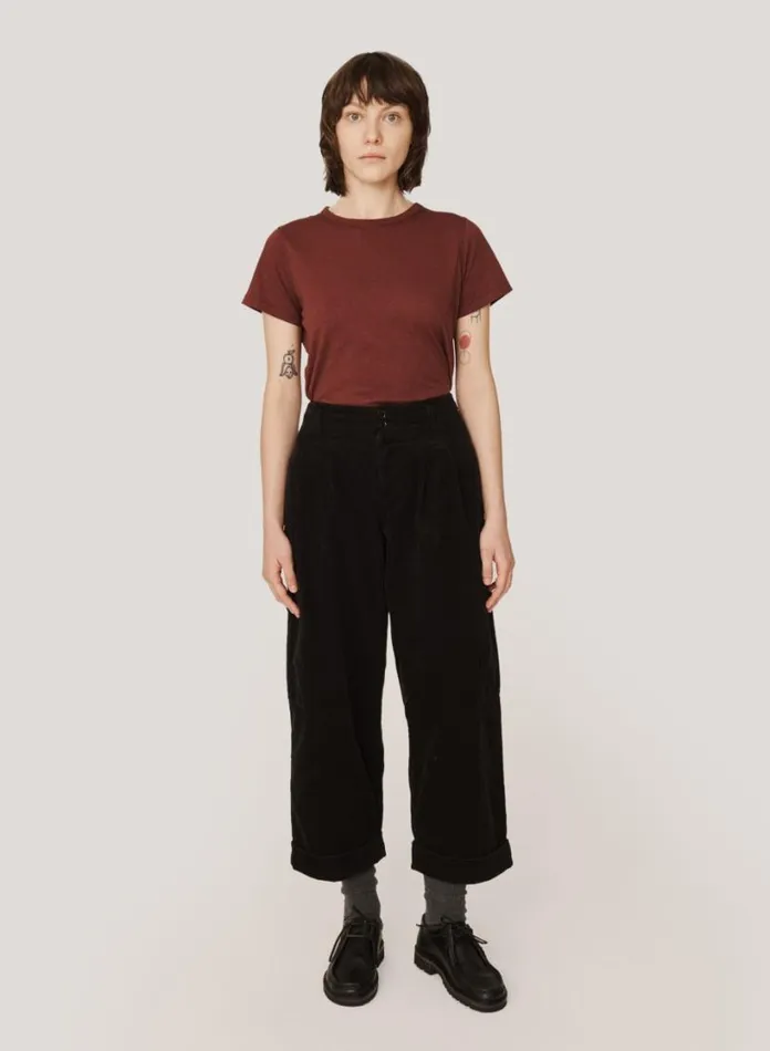 YMC Grease Corduroy Trousers Black Womens Trousers