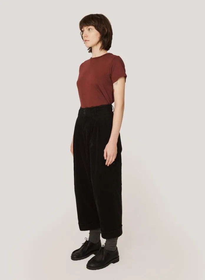 YMC Grease Corduroy Trousers Black Womens Trousers