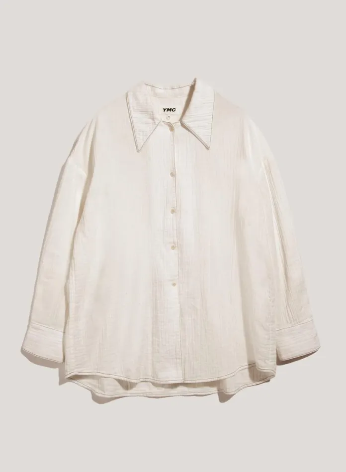 YMC Lena Doublecloth Cotton Shirt White Womens Shirts