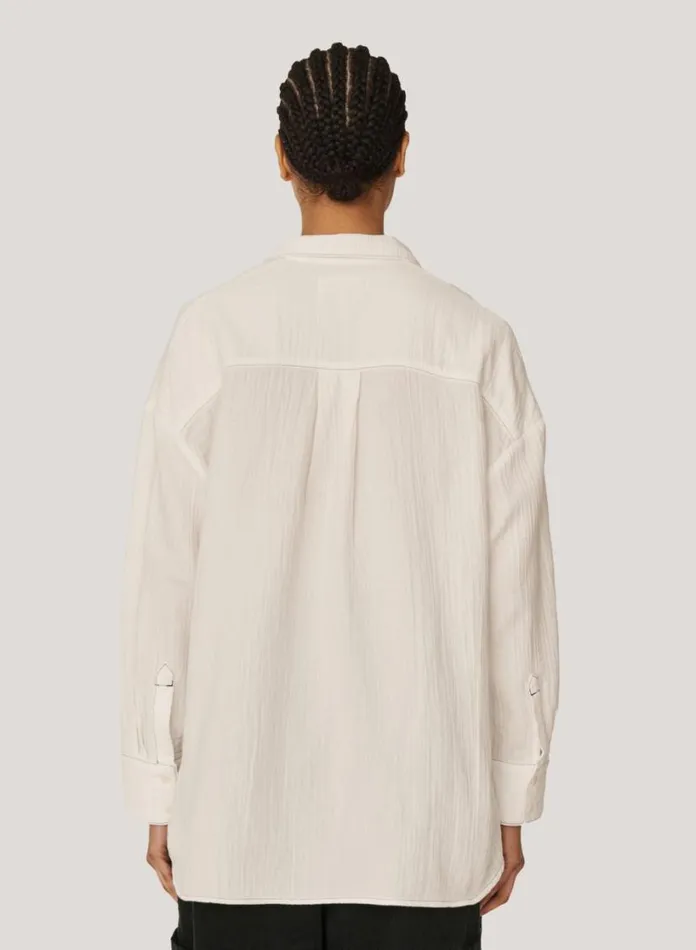YMC Lena Doublecloth Cotton Shirt White Womens Shirts