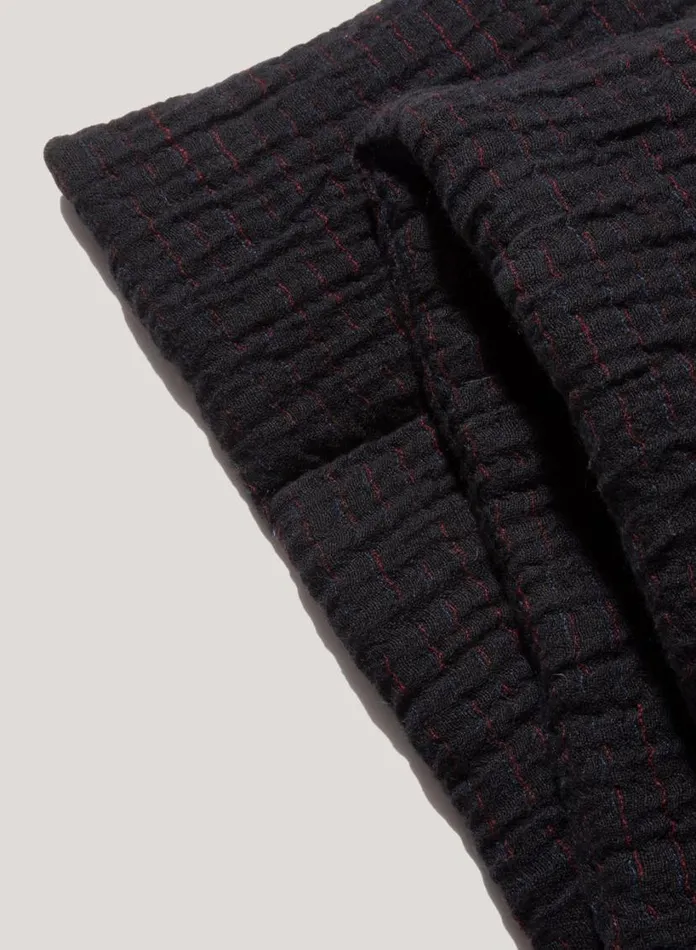 YMC Textured Slot Scarf Black Womens Scarves