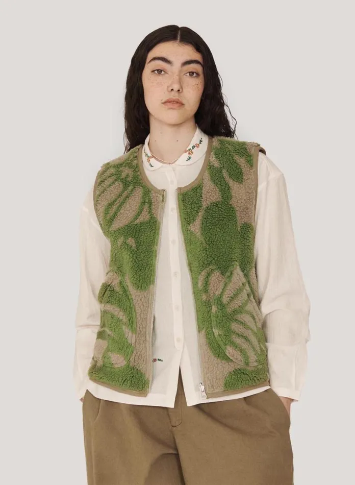 YMC Utah Waistcoat Green Multi Womens Outerwear