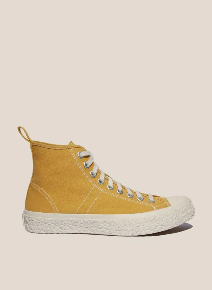 YMC Vulcanised High Top Sneakers Yellow Mens Footwear