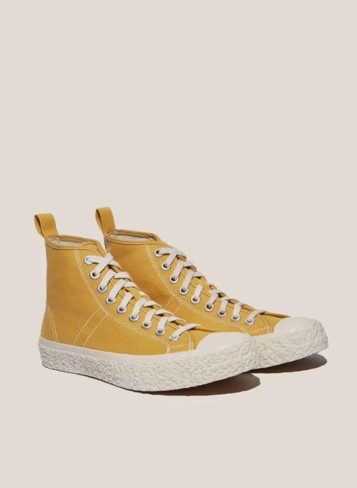 YMC Vulcanised High Top Sneakers Yellow Mens Footwear