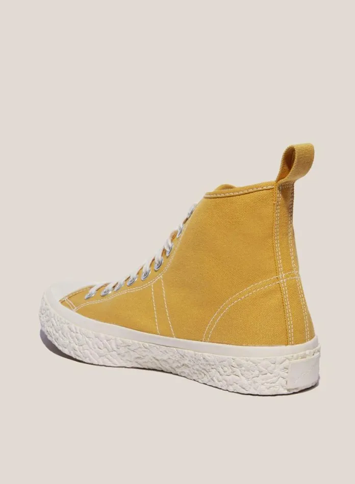 YMC Vulcanised High Top Sneakers Yellow Mens Footwear