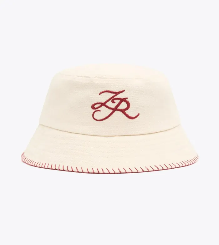 Zanerobe Accessories Men Stitched Emblem Bucket Hat Beige