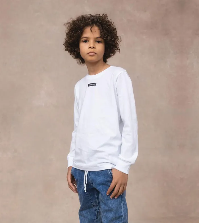 Zanerobe Kids Men Kids Box LS Tee White