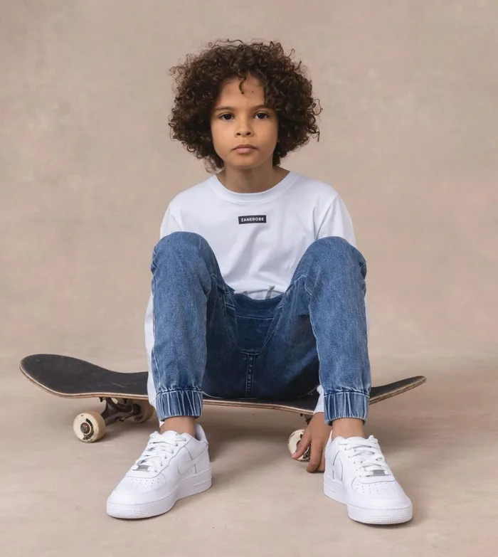 Zanerobe Kids Men Kids Box LS Tee White