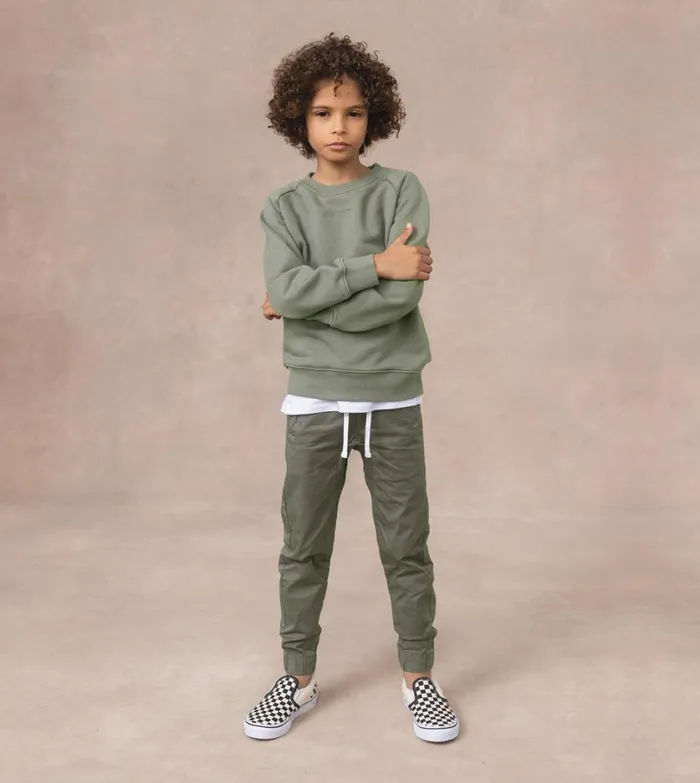 Zanerobe Kids Men Kids Orgo Crew Dk Moss