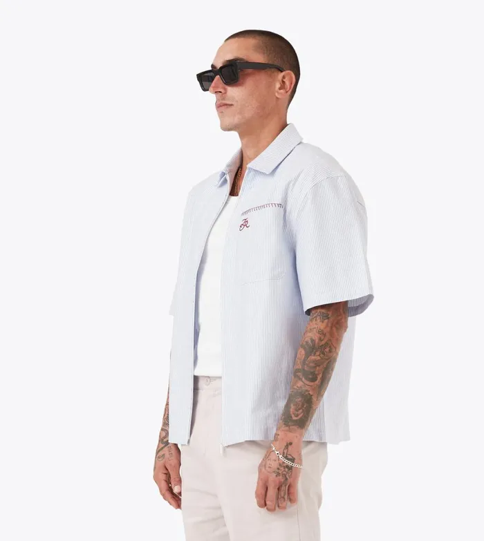 Zanerobe Shirts Men Boxy SS Overshirt 20 Blue Stripe