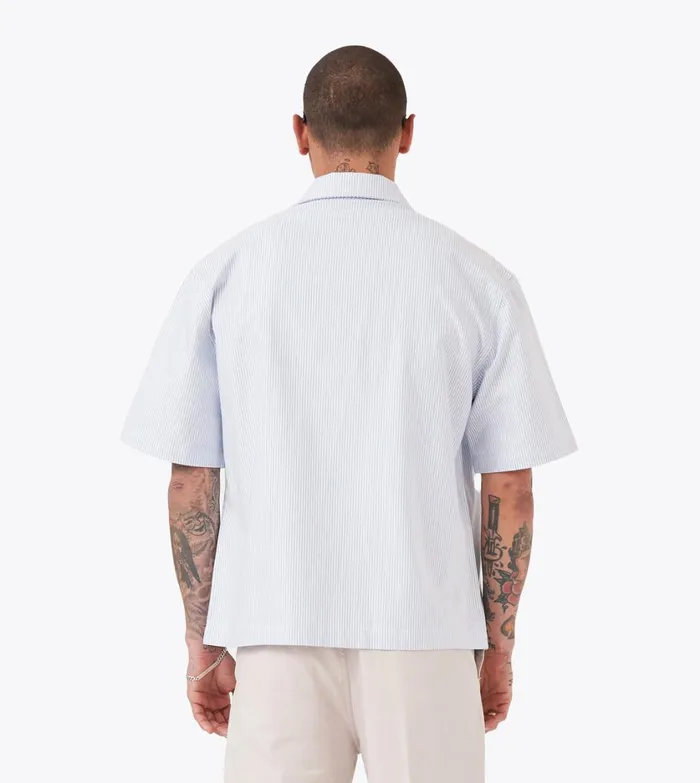 Zanerobe Shirts Men Boxy SS Overshirt 20 Blue Stripe
