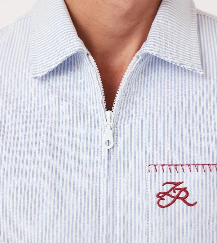 Zanerobe Shirts Men Boxy SS Overshirt 20 Blue Stripe