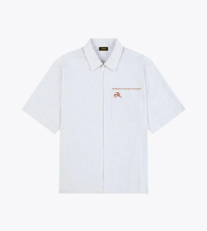Zanerobe Shirts Men Boxy SS Overshirt 20 Blue Stripe