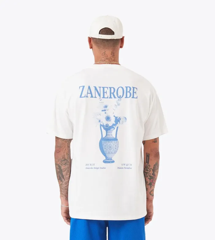 Zanerobe Tees and Tanks Men Ceramic Box Tee Vintage White