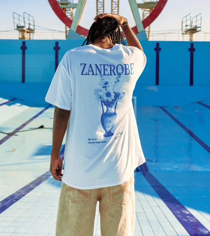 Zanerobe Tees and Tanks Men Ceramic Box Tee Vintage White