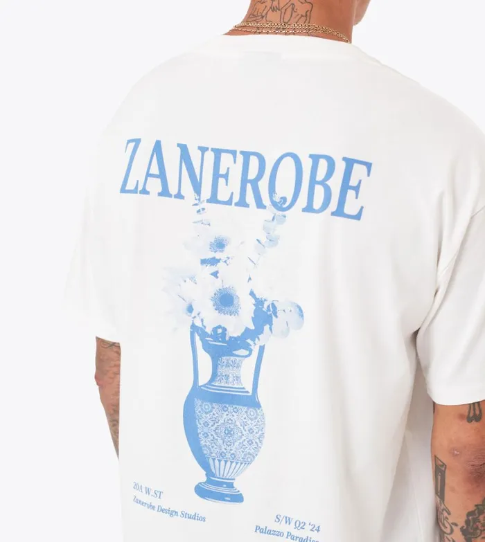 Zanerobe Tees and Tanks Men Ceramic Box Tee Vintage White